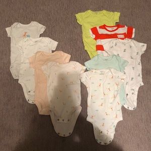 9 pcs. 3 month size Gender Neutral Onesies